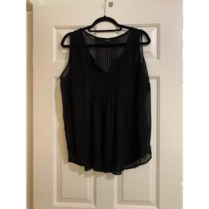Torrid Black Sheer Chiffon Pintuck Tank 1X